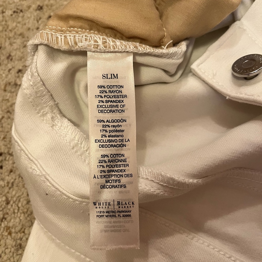 White House Black Market White Slim Stretch Jean/Rolled Crop Size 6 - Picture 11 of 12